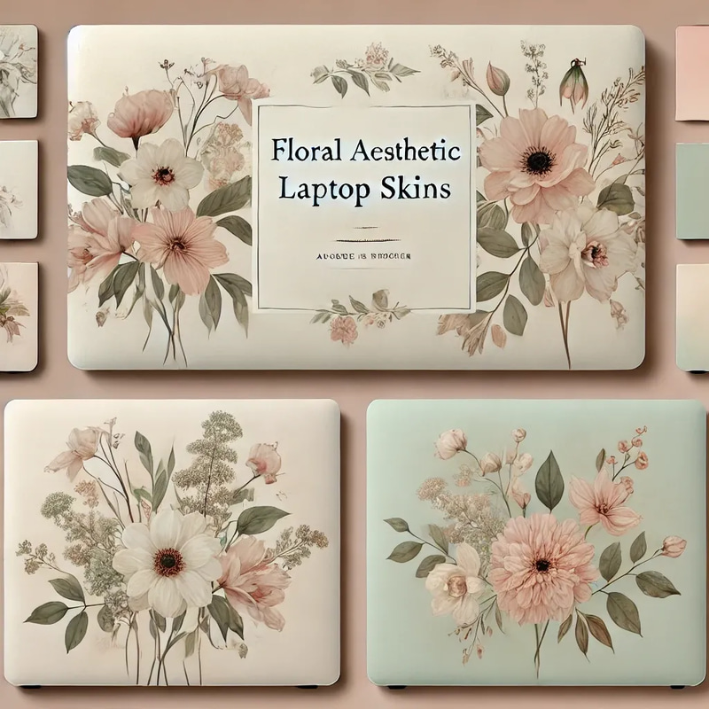Floral Aesthetic Laptop Skins - Elegant Botanical Laptop Covers for Personal and Professional Style
