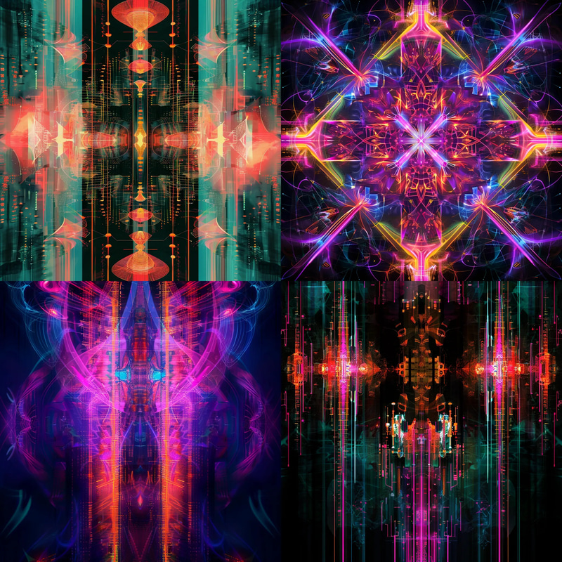 Digital Abstract Symmetrical Pattern Art - Contemporary Geometric Abstracts for Creative and Commercial Projects