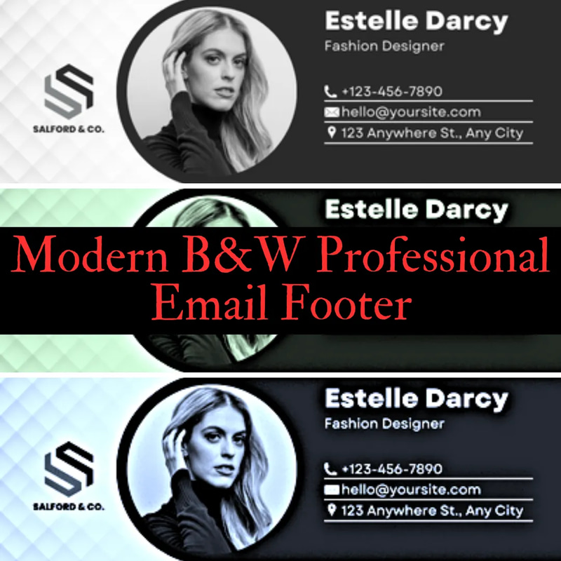 Modern B&W Professional Email Footer - Sleek Corporate Email Signature Template for Effective Business Communication