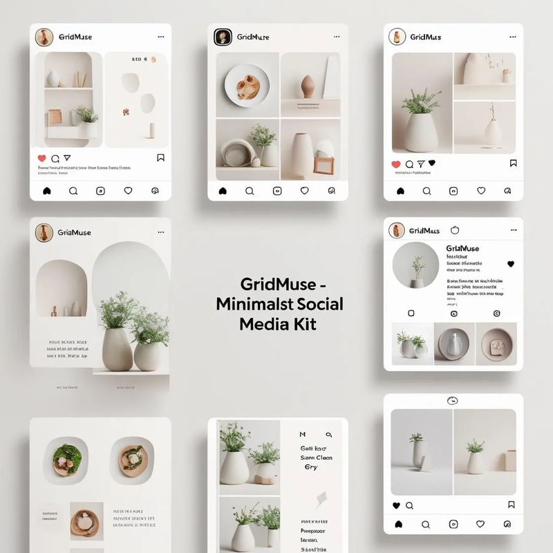 GridMuse - Minimalist Social Media Kit - Animated Templates for Sleek, Engaging Social Branding and Content Creators