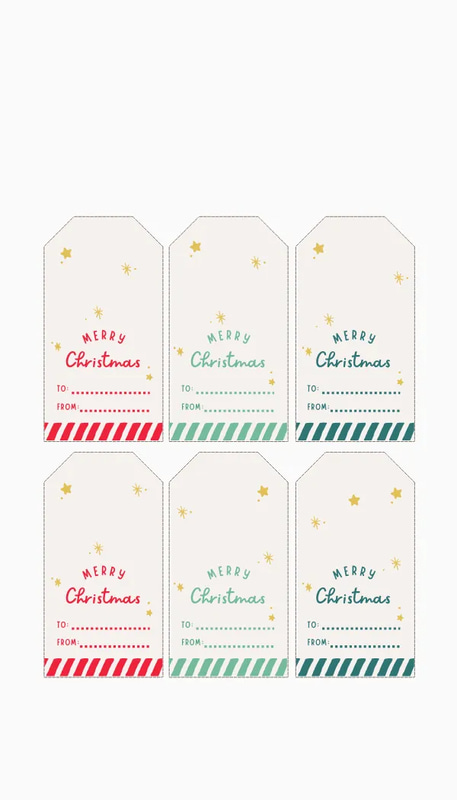 Christmas Tag Red Green Illustrated Gift - Festive Storage and Gift Label Templates for Seasonal Branding and Packaging