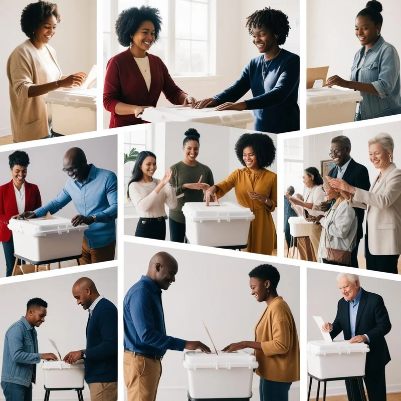 EventoVision Hub Americans Voting on Election Day - Cinematic Stock Video for Election Coverage and Social Awareness Campaigns