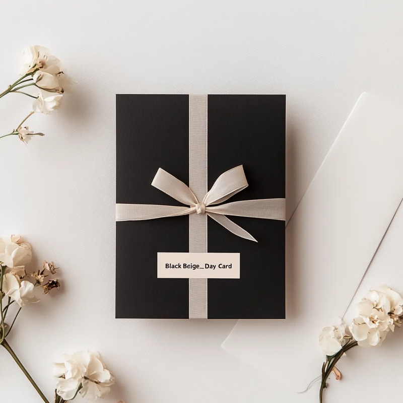 Black Beige Simple Boss Day Card - Elegant Appreciation Greeting for Professional Leadership Recognition