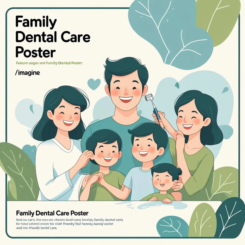 Family Dental Care Poster - AI Format - Clean, Professional Health Promotion for Dental Clinics and Wellness Campaigns