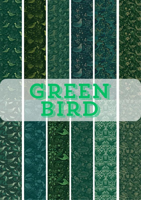 Emerald Songbird Texture Patterns - Elegant Nature-Inspired Textures for Creative Designers and Print Projects