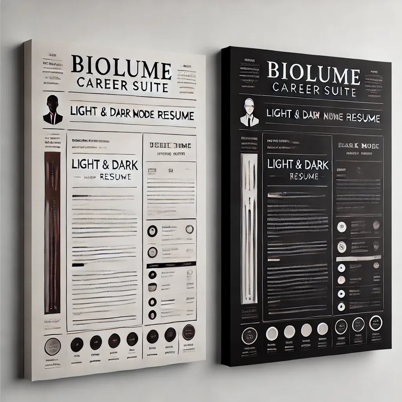 Biolume Career Suite - Light & Dark Mode Resume - Professional Editable CV Templates for Modern Job Seekers and Recruiters