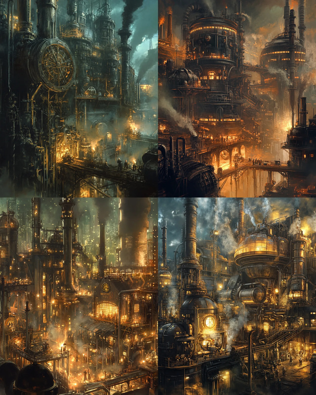 Futuristic Steampunk Robot in a Retro-Inspired Setting - Sci-Fi Art - Immersive Steampunk Sci-Fi Artwork for Creative Projects and Digital Displays