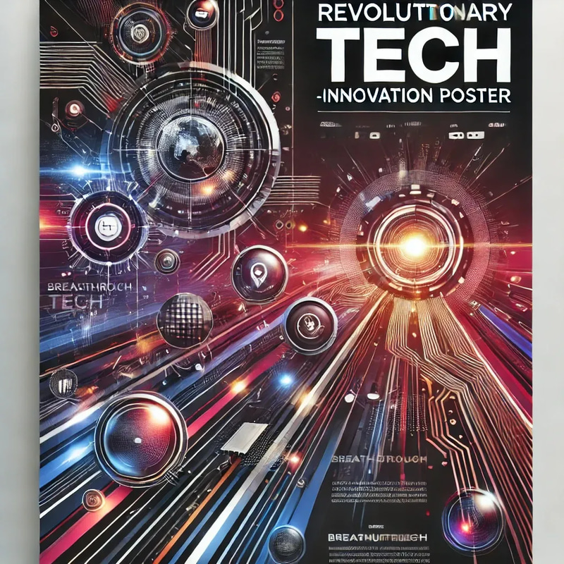 Revolutionary Tech Innovation Poster - Modern Tech Design for Inspiring Workspaces and Creative Professionals