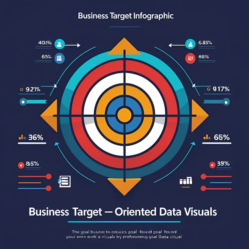 Business Target Infographic - Goal-Oriented Data Visuals for Strategic Planning and Clear Communication