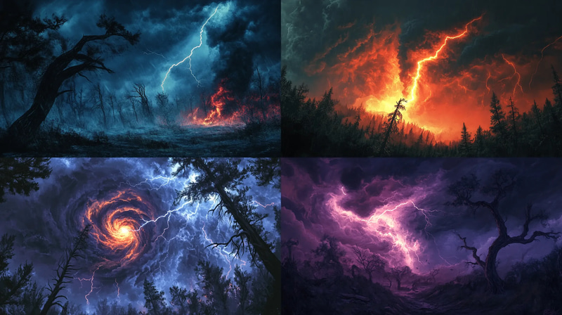 Lightning-Filled Storm - Powerful Nature Scene Wall Art for Dynamic Home and Office Decor