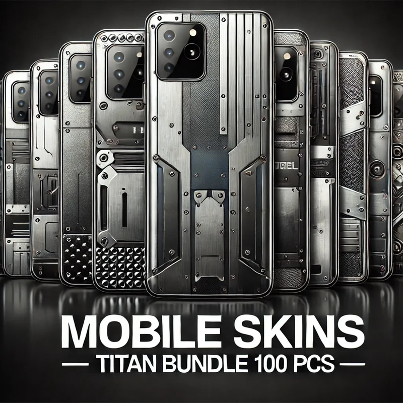Mobile Skins - Titan Bundle 100 Pcs - Premium Mobile Phone Skin Designs for Personal and Business Use