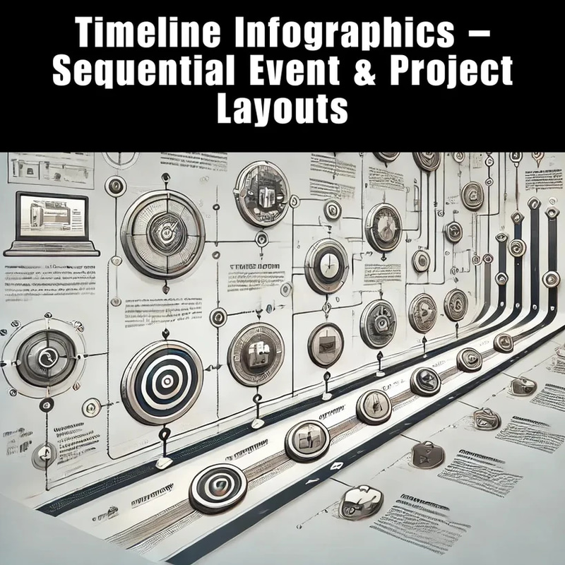Timeline Infographics - Sequential Event & Project Layouts - Dynamic Visual Timelines for Clear Project Storytelling and Event Planning