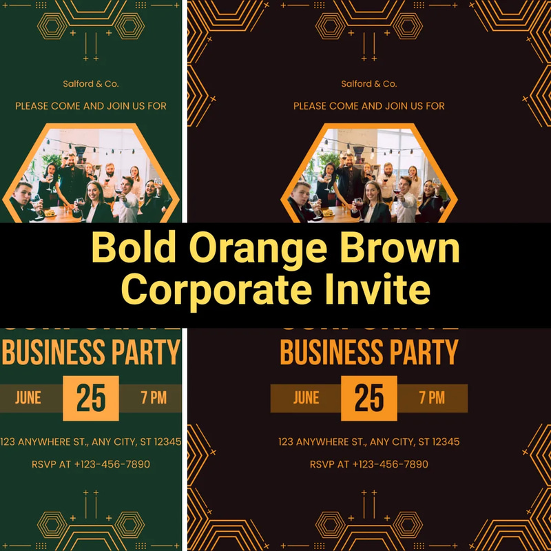 Bold Orange Brown Corporate Invite - Professional Event Invitation Templates for Corporate & Social Programs