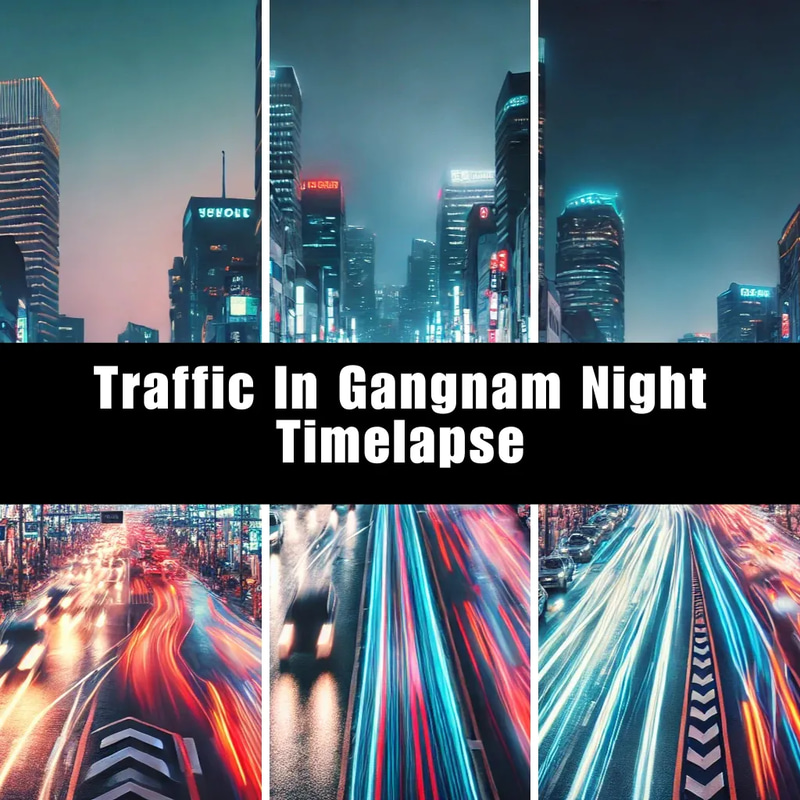 Traffic In Gangnam Night Timelapse - Cinematic Aerial Time-Lapse Video for Dynamic Urban Visuals and Creative Projects