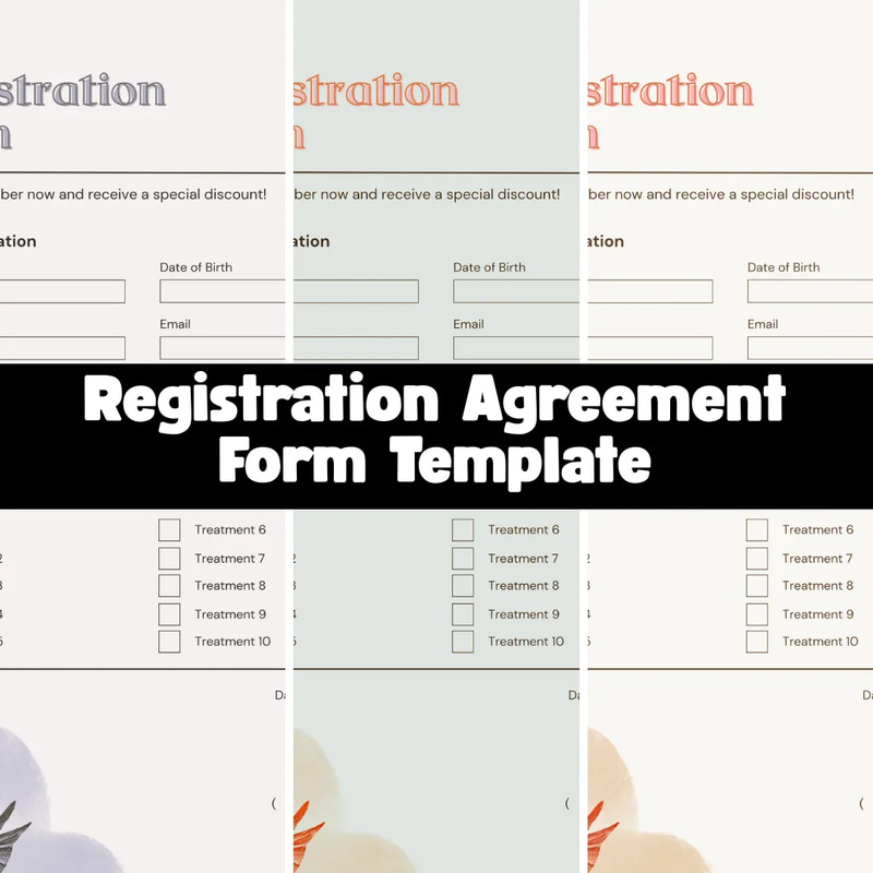 Registration Agreement Form Template - Professional Contract Document for Business & Office Efficiency