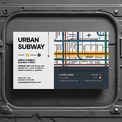 Urban Subway Business Card Template - Sleek Corporate Design for Modern Professionals and Agencies
