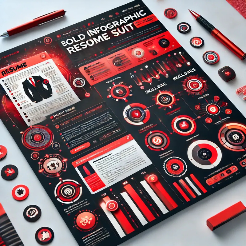 BoldRed Infographic Resume Suite - Modern Business Resume Templates for Professional Career Growth