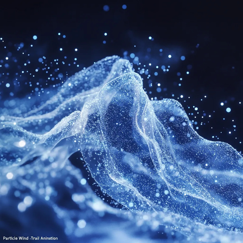 Frosty Particle Wind - Icy Trail Animation - Cinematic Motion Graphics Overlays for Video Creators and Editors