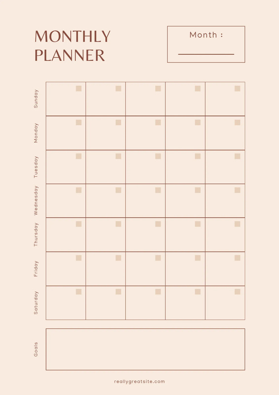Beige Minimal Monthly Command Center - Elegant Monthly Planner for Streamlined Productivity and Organized Living