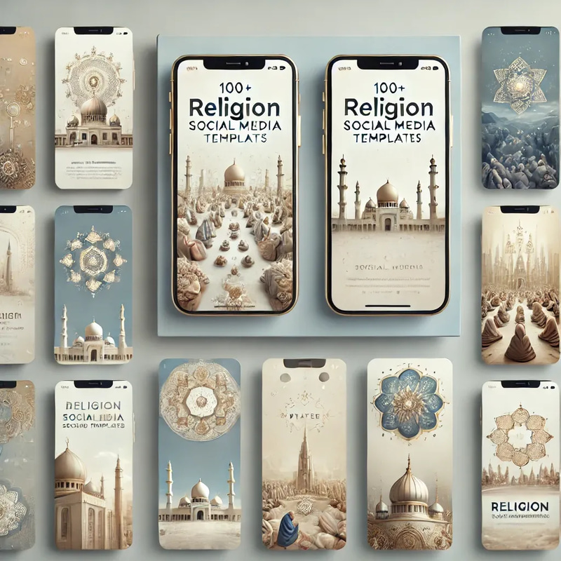 SocialFusion Lab 100+ Religion Social Media Templates - Versatile Multi-Platform Ads for Spiritual & Faith-Based Engagement