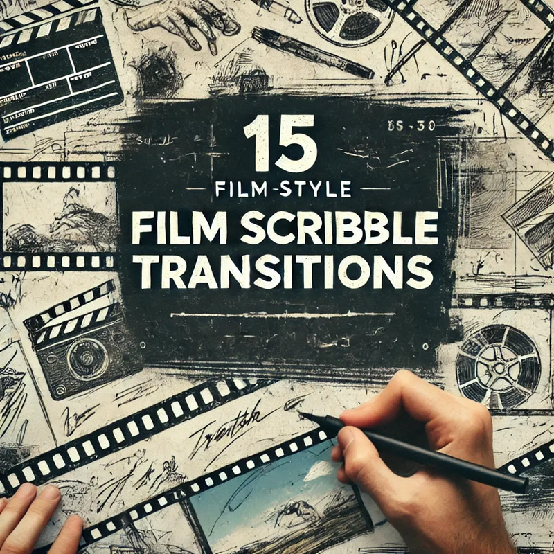 FlowShift Studio 15 Film Scribble Transitions - Dynamic Hand-Drawn Effects for Creative Video Editing and Filmmakers