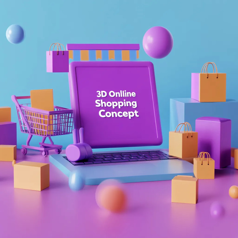 3D Online Shopping Concept - Immersive 3D Templates for Modern E-Commerce and UX Designers