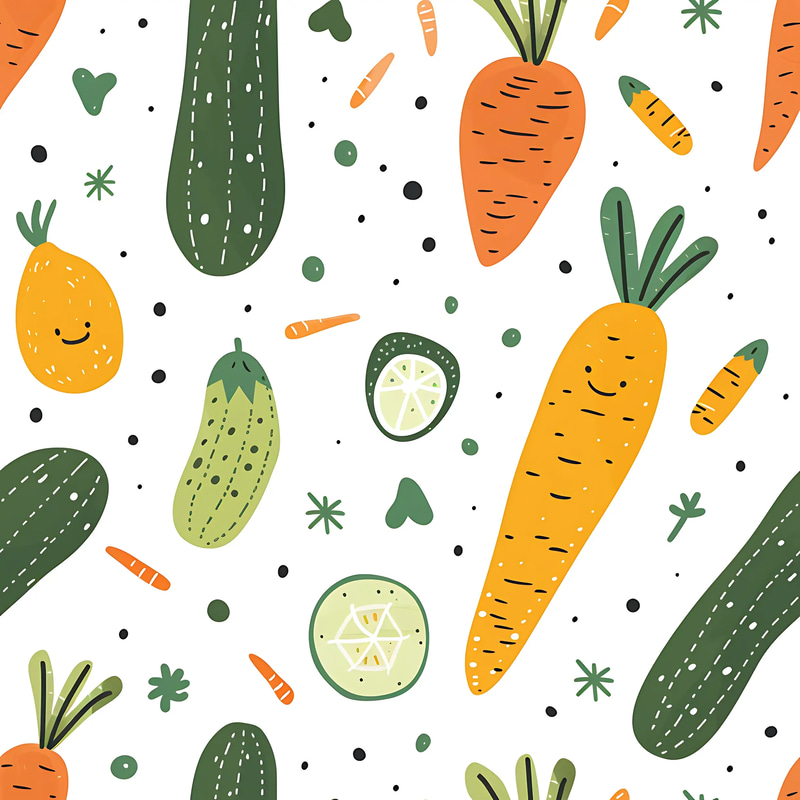 100 Garden-to-Table Collection - Vibrant Food & Fruit Pattern Designs for Creative Print and Digital Projects
