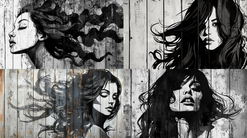 Woman Portrait Stencil - Urban-Inspired Graffiti Art for Creative Street Style Projects and Design