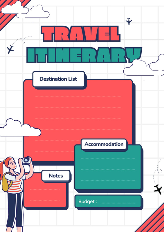 Memphis Motion Pink Green Travel Organizer - Stylish & Functional Travel Planner for Efficient Trip Management