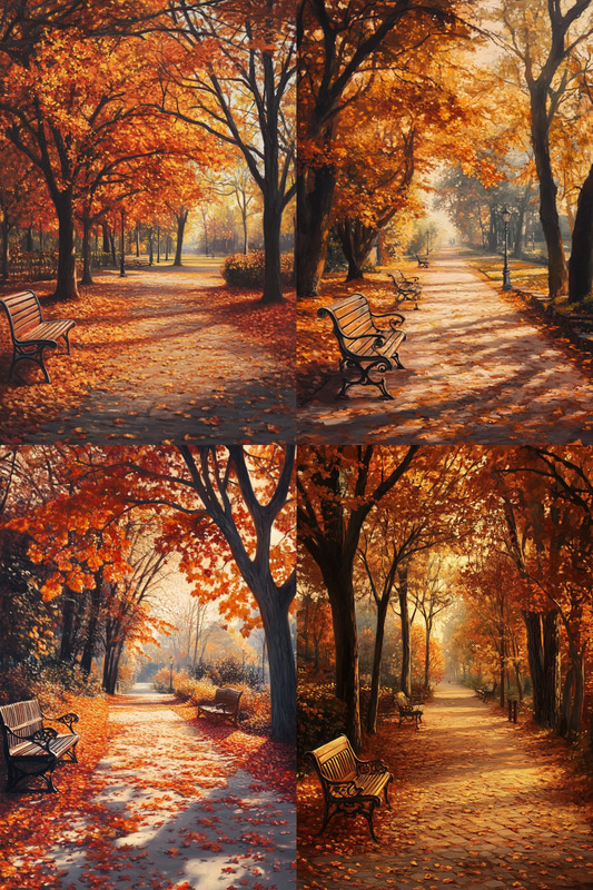 Peaceful Autumn Park - Serene Landscape Art for Relaxing Spaces and Creative Decor