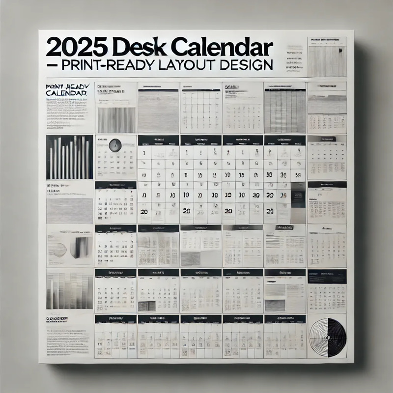 2025 Desk Calendar Template - Print-Ready Layout Design - Sleek Modern Calendar for Efficient Personal & Business Planning