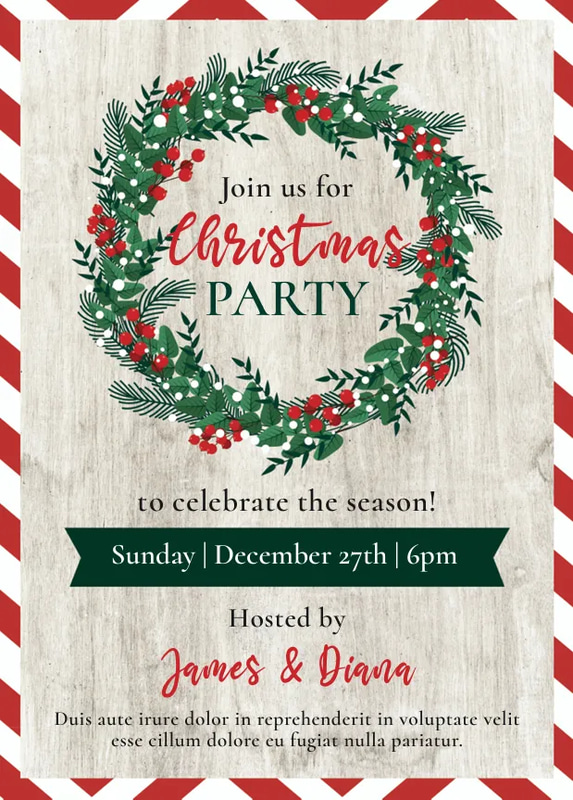 Christmas Invitation Elegant Holiday Event Card - Refined Festive Template for Business and Personal Celebrations