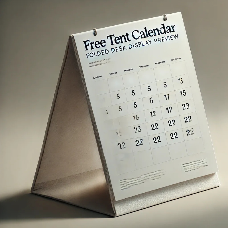 Free Tent Calendar Mockup - Folded Desk Display Preview - Stylish Calendar Mockup for Designers and Marketers