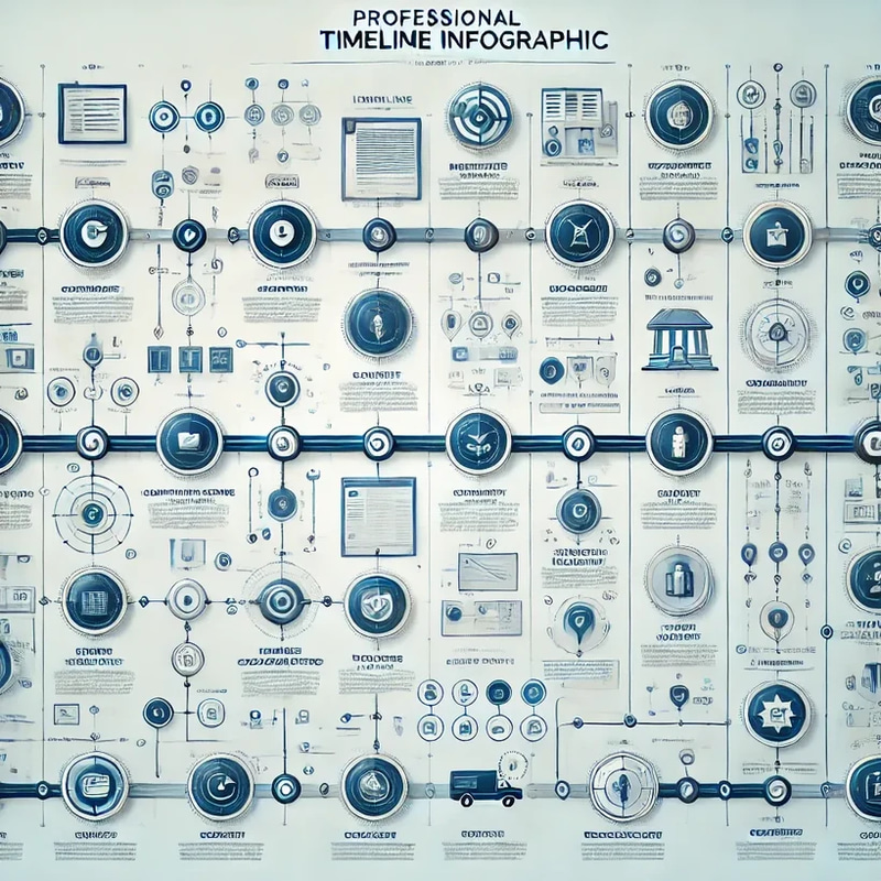 Professional Timeline Infographic - Business Project Milestone Layout - Clean Corporate Visuals for Effective Project Tracking and Presentations