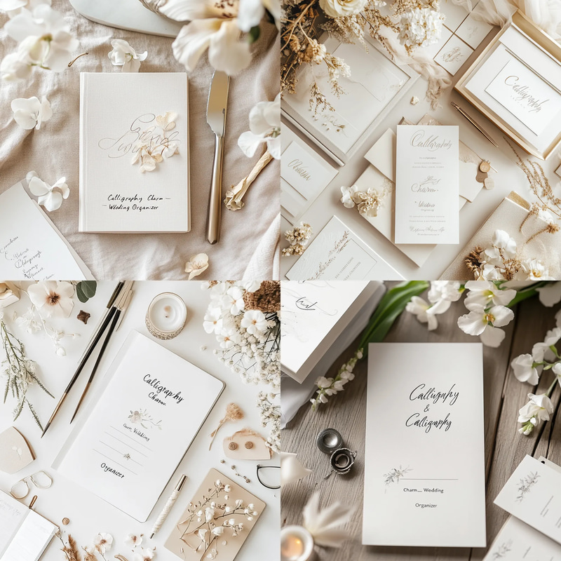 Calligraphy Charm Wedding Organizer - Elegant 2025 Wedding Planner Template for Event Designers & Couples