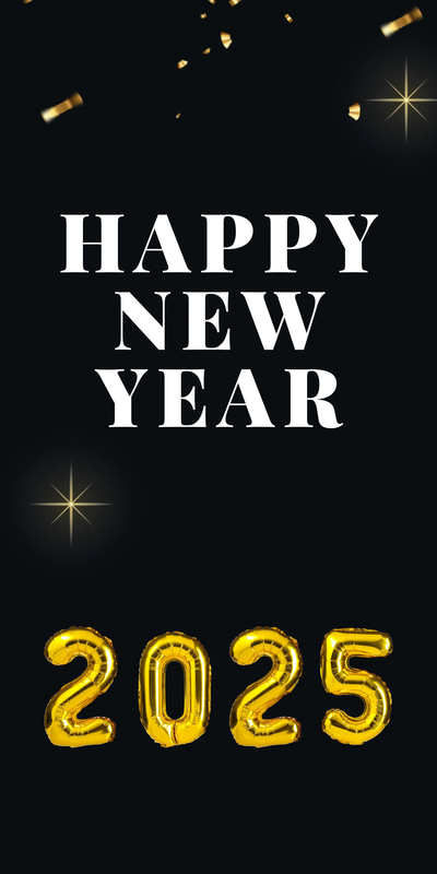 Black Gold Modern Happy New Year Card - Elegant Festive Invitation for Stylish Celebrations and Personal Greetings 2025-2026