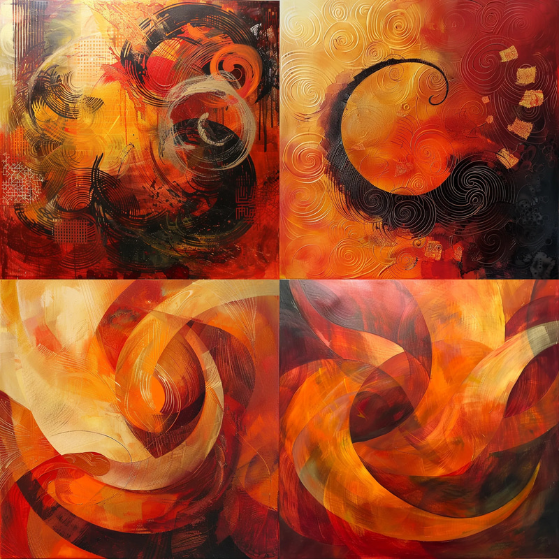 Lyrical Abstract Melodic Swirl Patterns - Expressive Abstract Art for Contemporary Creative Spaces