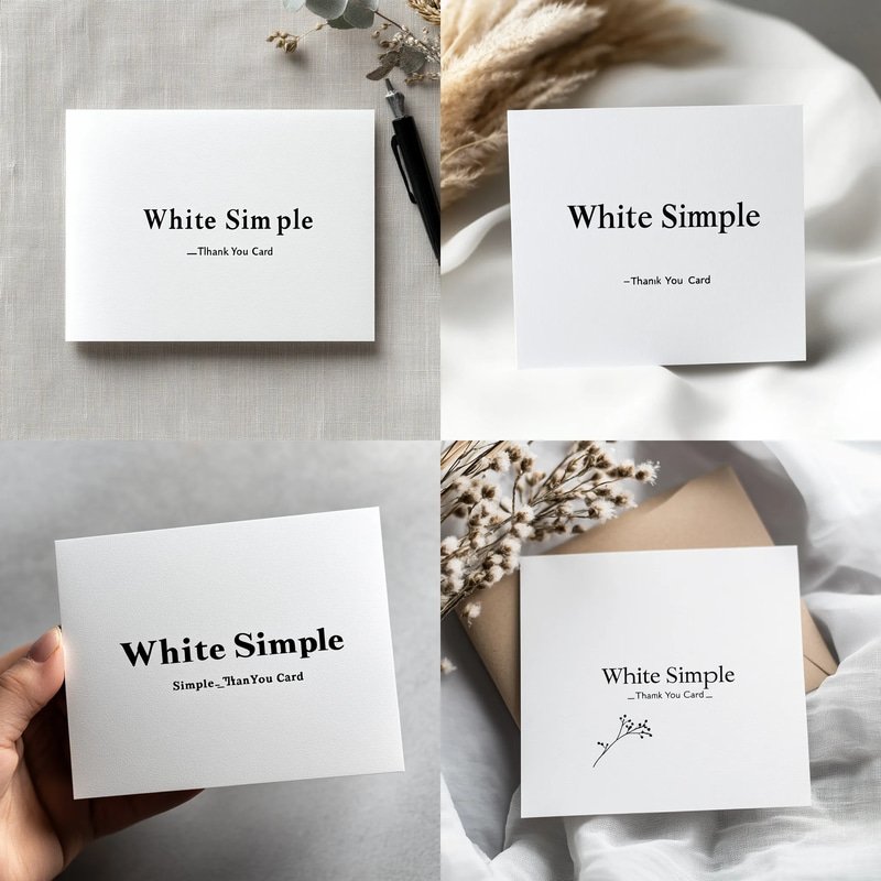 White Simple Thank You Card - Elegant Minimalist Gratitude Note for Personal and Professional Use