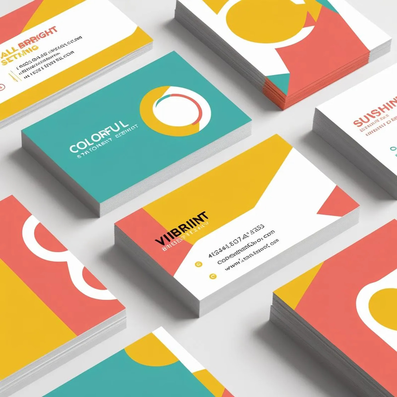 Colorful Bright Stationery Set - Vibrant Business Card Templates for Professional Branding and Office Use