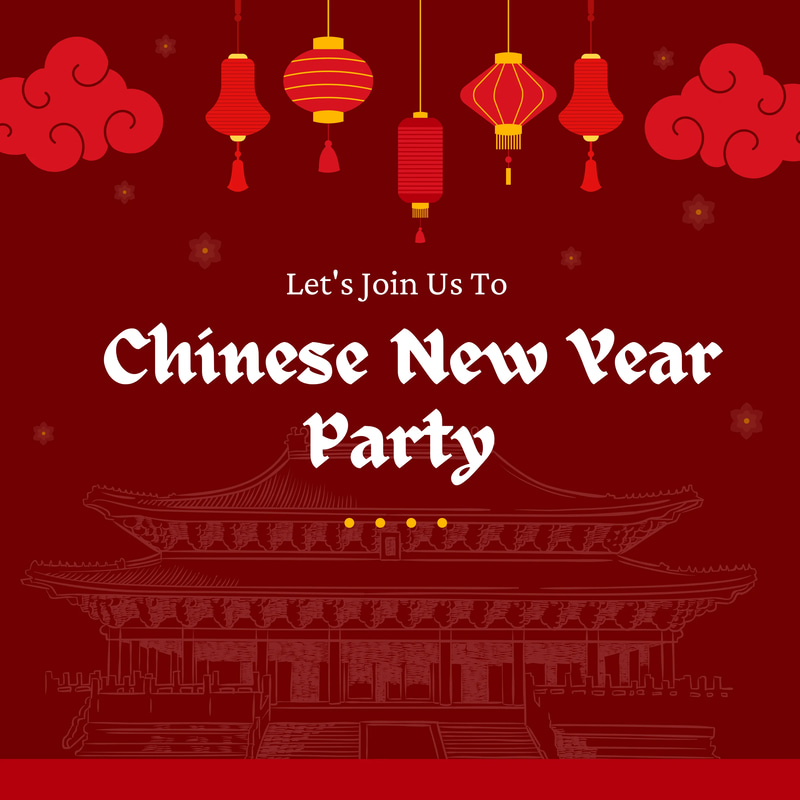 Playful Chinese New Year Party Invitation - Festive Holiday Card Design for Joyful Celebrations and Cultural Gatherings
