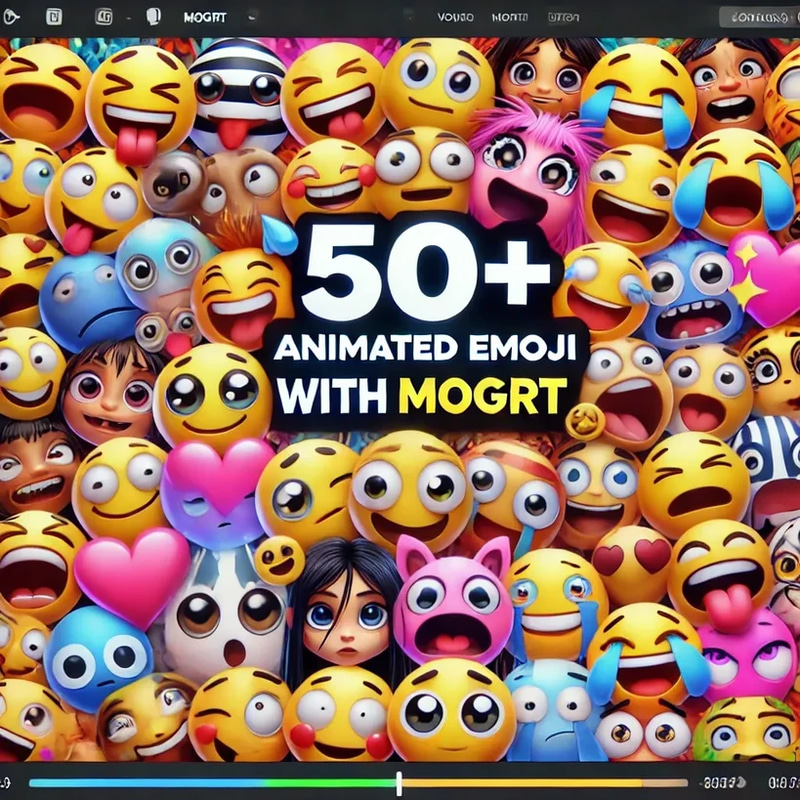 50+ Animated Emoji with MOGRT - Vibrant Motion Graphics Emojis for Creators and Social Content