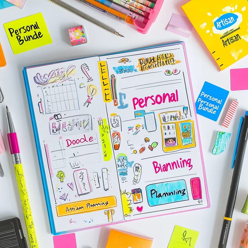 Doodle Artisan Personal Planning Bundle - Creative Daily, Weekly & Monthly Organizer for Personal Productivity and Mindful Planning