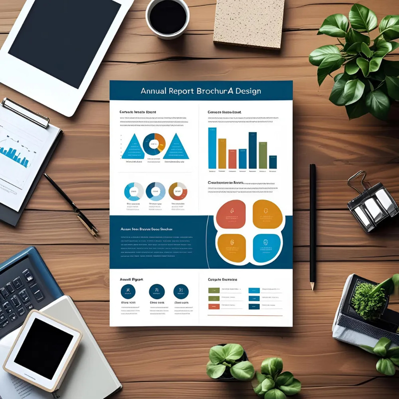 Annual Report Brochure - Corporate A4 Design - Professional Marketing Template for Business Reports and Presentations