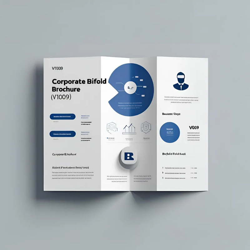 Corporate Bifold Brochure - Clean Layout V1009 - Sleek Business Flyer Template for Professional Marketing and Promotions