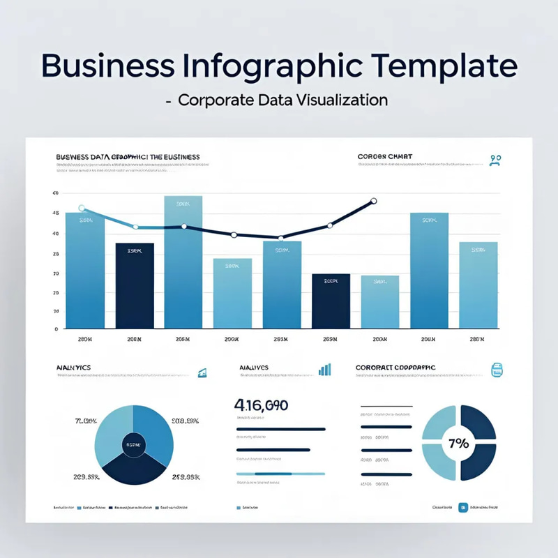 Business Infographic Template - Corporate Data Visualization for Professional Reports and Presentations