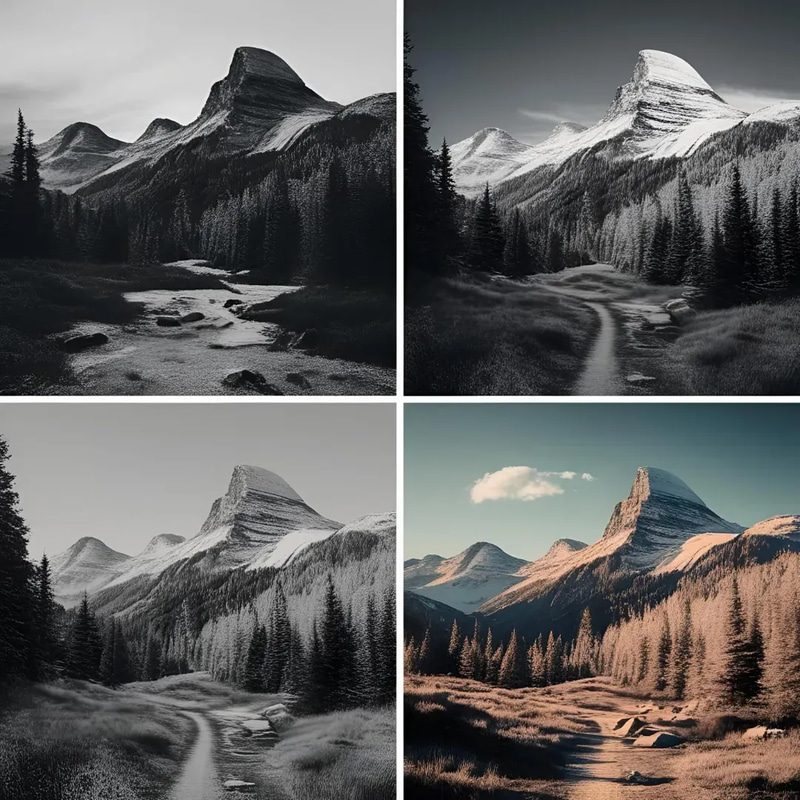 Monochrome Landscape Lightroom Presets - Cinematic Black & White Photo Enhancements for Photographers and Creators