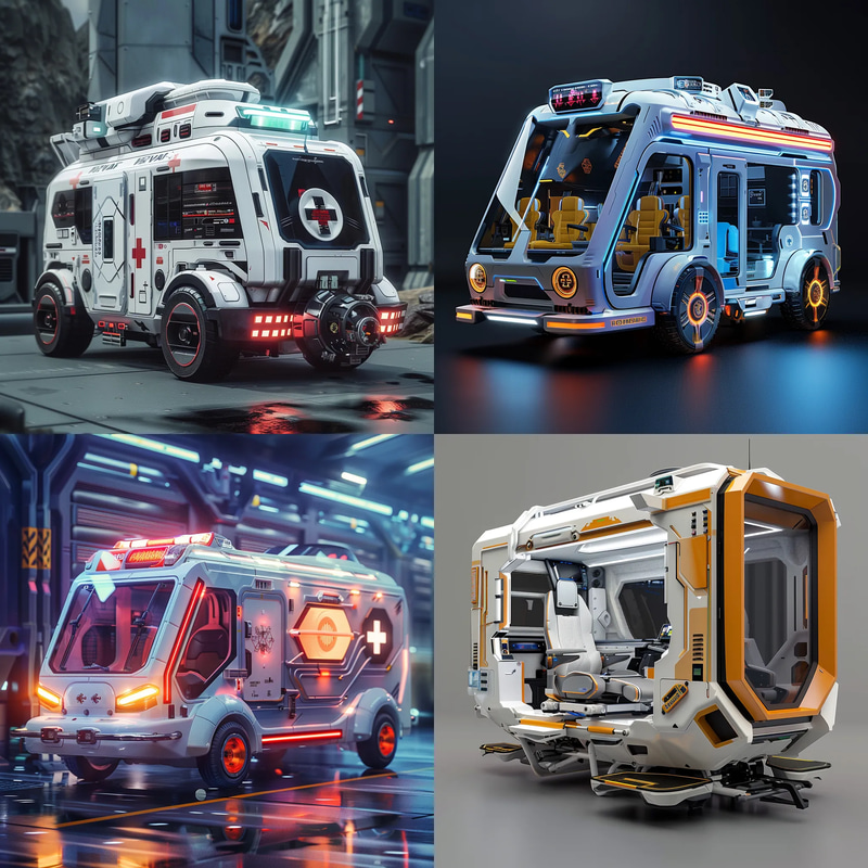 MediGlide Emergency Response Vehicle Concept - Visionary Studio Concept Art for Futuristic Rescue Design