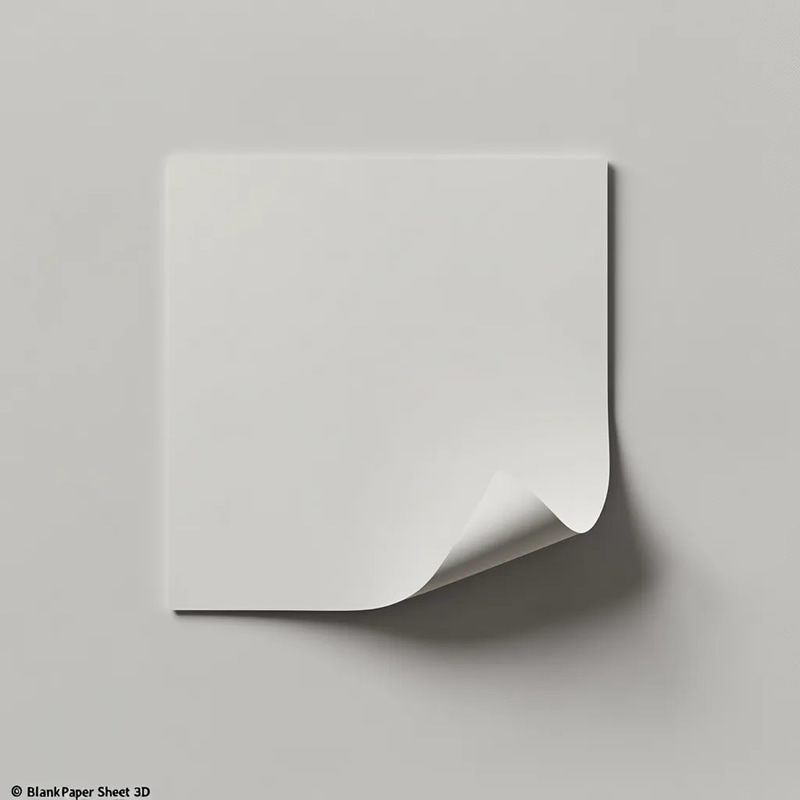 Blank Paper Sheet 3D - Realistic 3D Render for Designers and Visual Creators