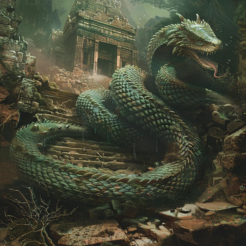 Obsidian Maw - Petrifying Serpent Concept - Dark Fantasy Creature Art for Concept Designers and Storytellers