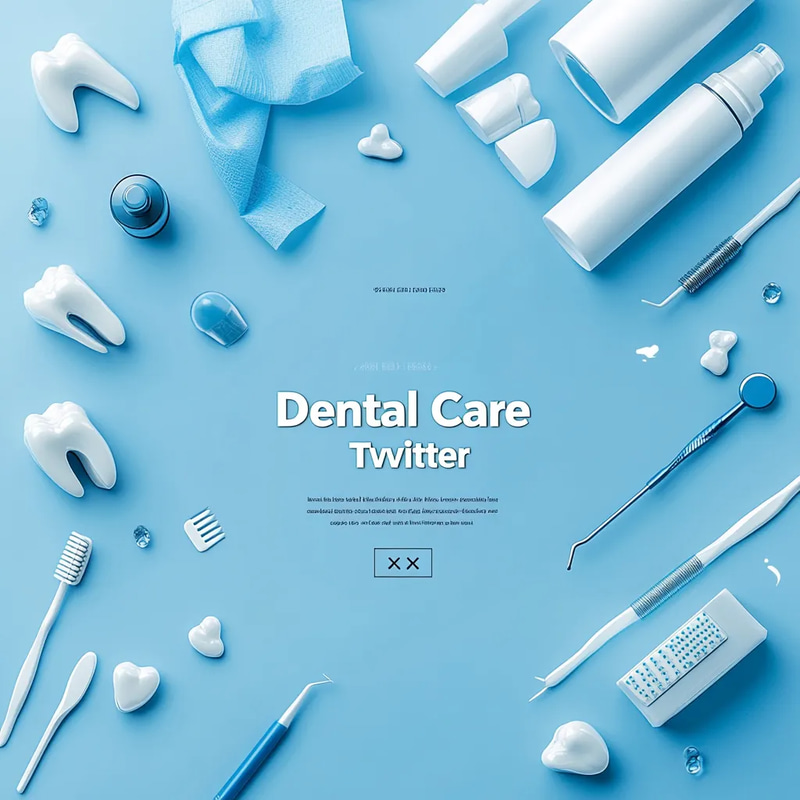 Dental Care Post Twitter X - Professional Social Media Templates for Dental Brands and Health Campaigns